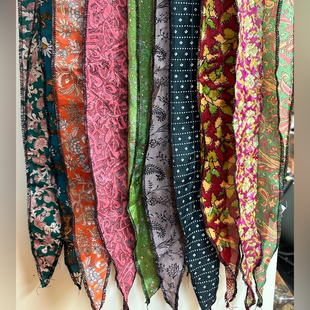 Patterned Silk Scarf - Picture 6 of 7